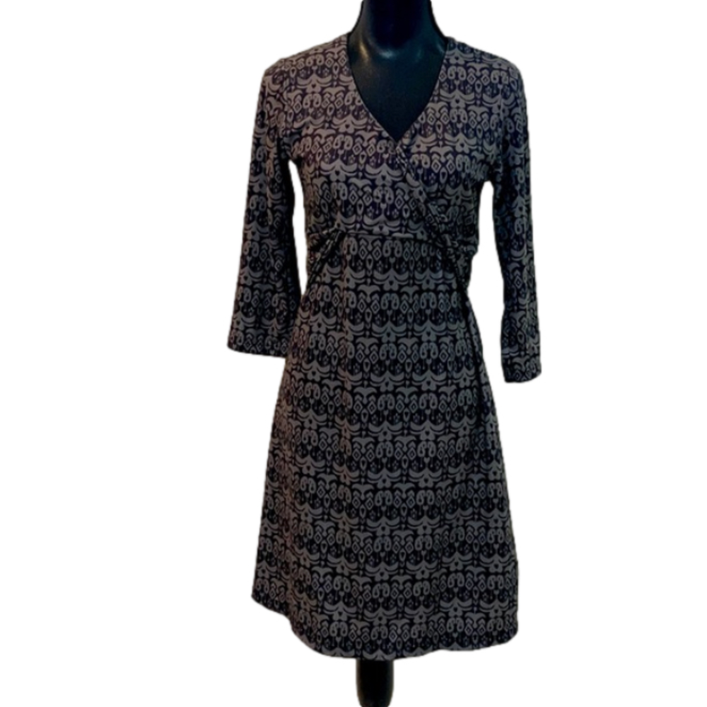 PRANA Gorpcore Aztec Boho Crossover Long Sleeve Dress Medium